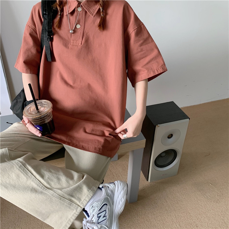 Simple Japanese style work clothing loose T-shirt