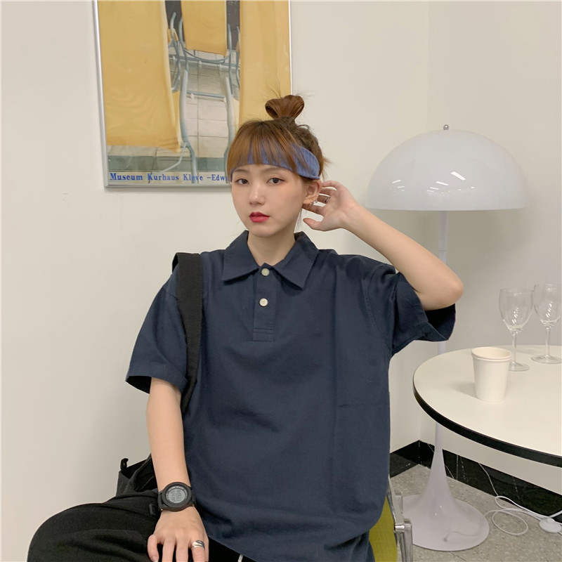 Simple Japanese style work clothing loose T-shirt