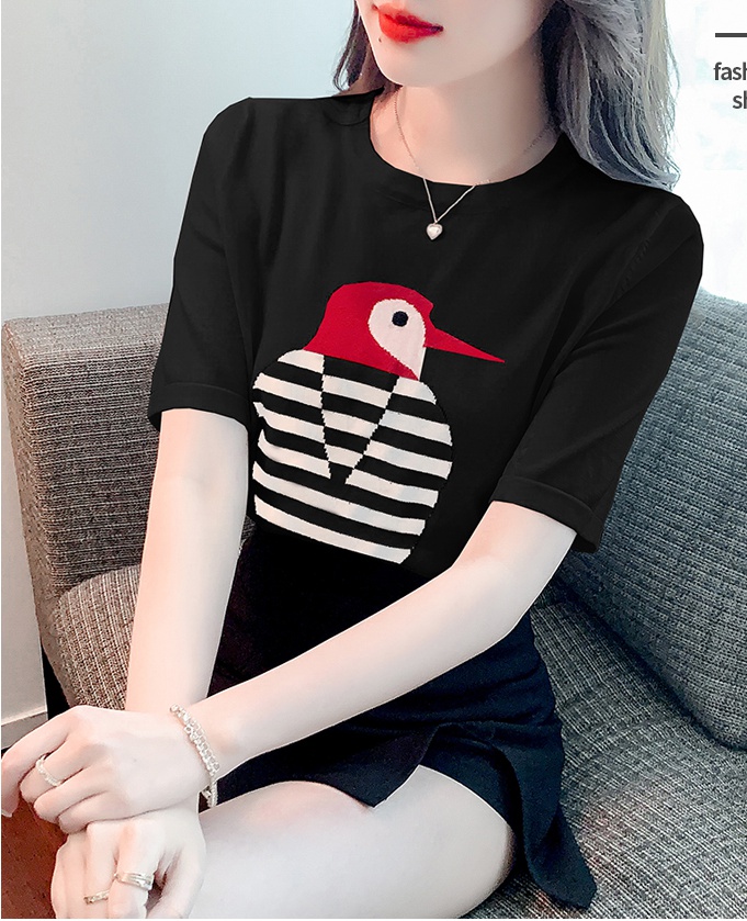 Short sleeve sweater all-match T-shirt for women