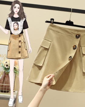 Large yard buckle short skirt slim loose skirt for women
