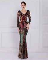 Colors queen dress elegant sequins evening dress for women