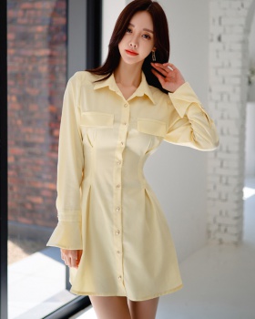 Trumpet sleeves spring and summer shirt fashion dress