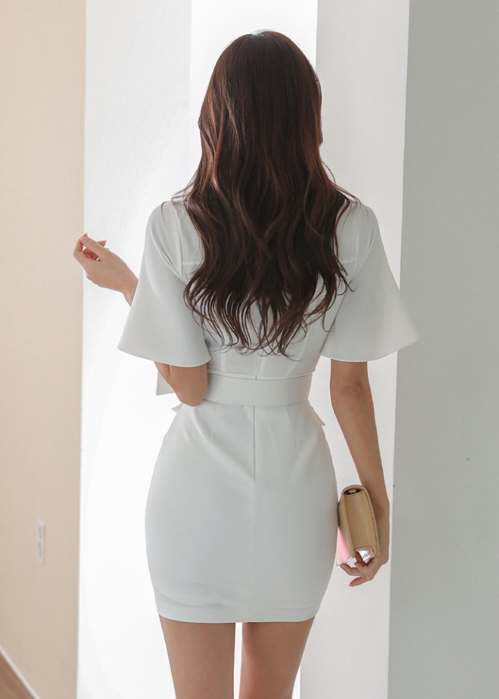 Pinched waist fashion profession Korean style dress for women