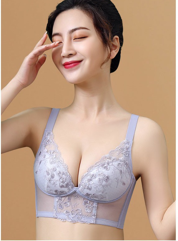 Thin high widen Bra big chest gather underwear for women