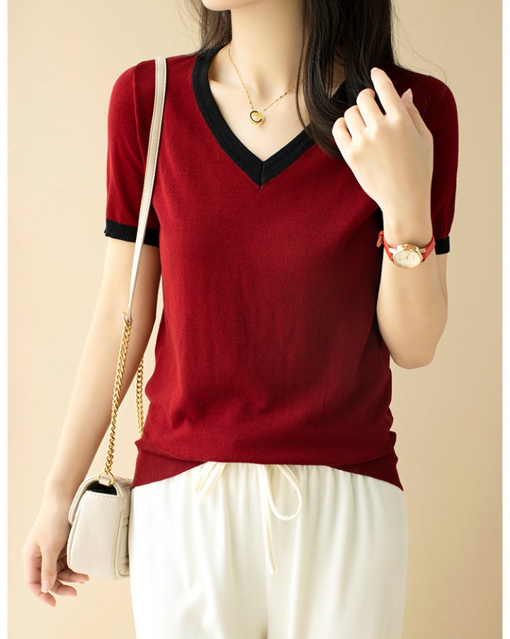 Slim short sleeve shirts summer tops for women