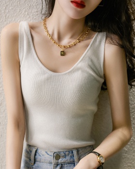 Loose ice silk sweater V-neck all-match T-shirt