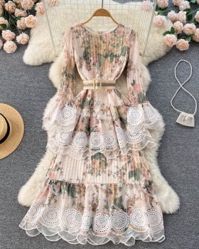 Floral lace dress spring and summer long dress for women