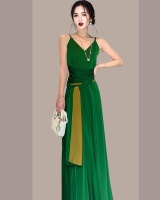 Summer sling fashion halter sexy green long dress