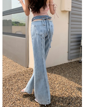 Summer straight loose pants wide leg spicegirl jeans
