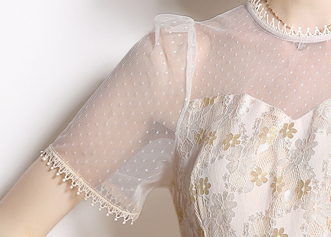 European style temperament lace slim dress for women