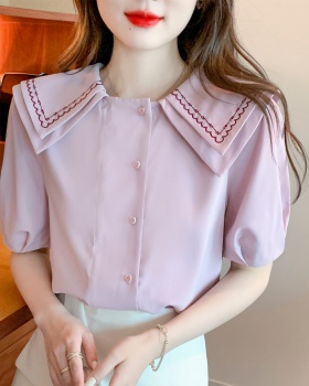 Western style temperament shirt short sleeve small shirt for women