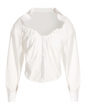European style shirt white tops for women