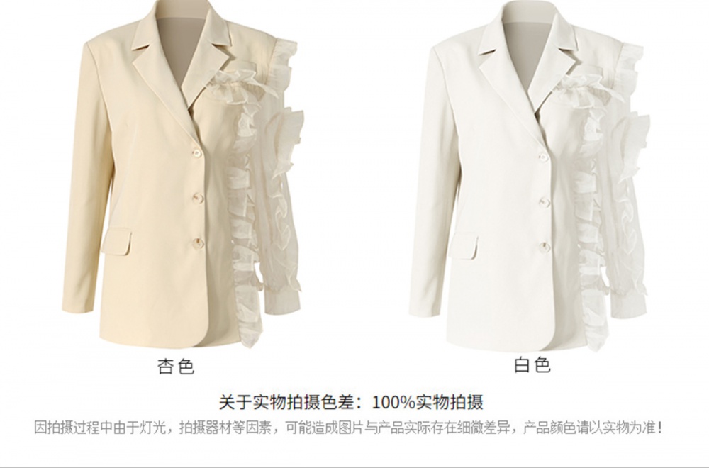 Splice lotus leaf edges business suit spring coat for women