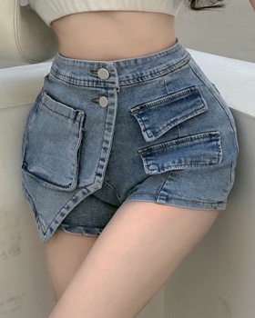 Tight summer shorts irregular short jeans for women