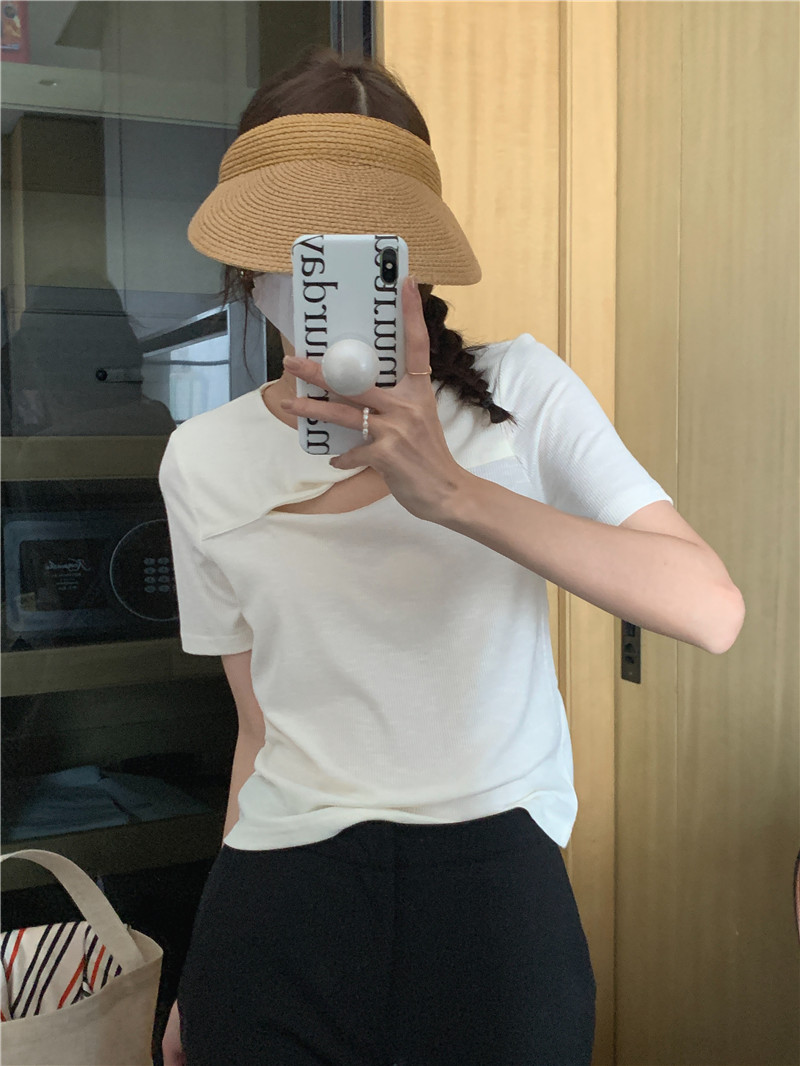 Korean style hollow short sleeve T-shirt