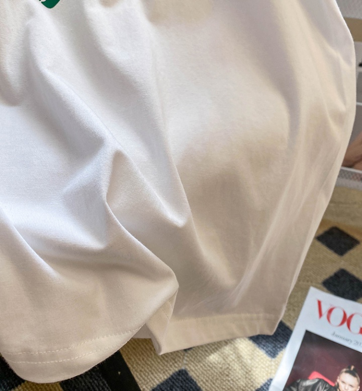 Heart white tops loose short sleeve T-shirt for women