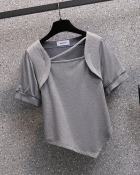 Splice temperament tops short sleeve T-shirt for women
