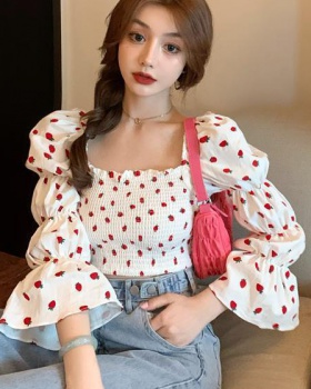 Korean style short tops strawberries spring shirt