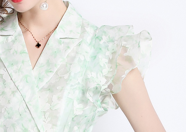 Lotus leaf edges irregular business suit organza dress