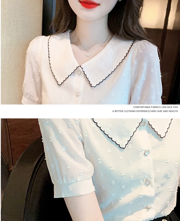 Doll collar tops Western style chiffon shirt