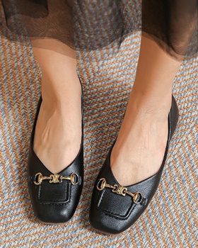 Cozy metal buckles thick emulsion low spring shoes for women