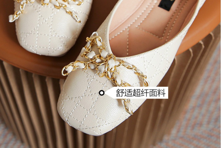 Thick small leather shoes bow soft soles shoes for women