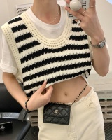 Stripe spring and summer vest knitted hollow waistcoat
