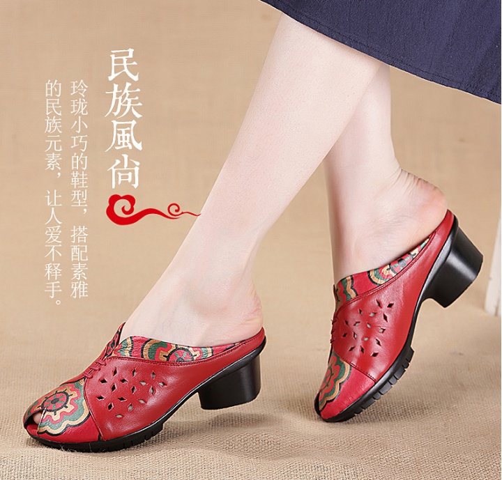 Hollow slippers fish mouth sandals for women
