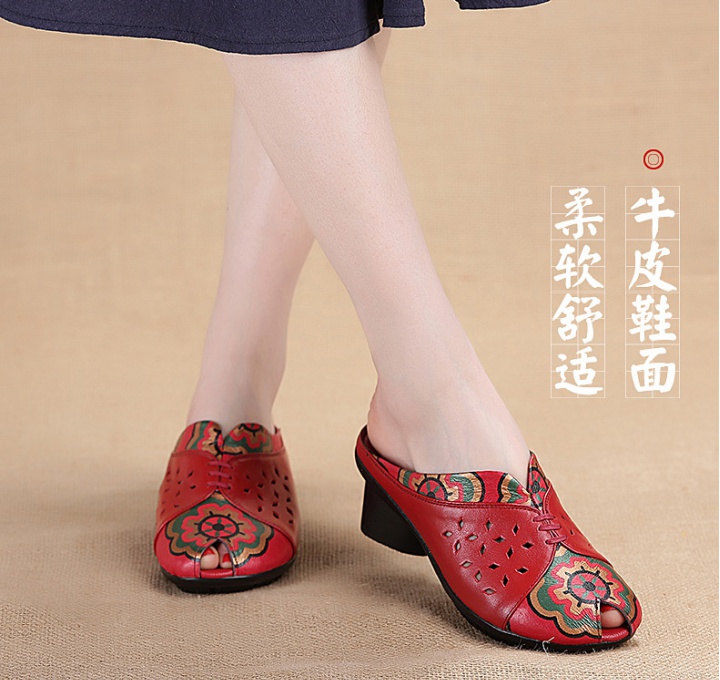 Hollow slippers fish mouth sandals for women