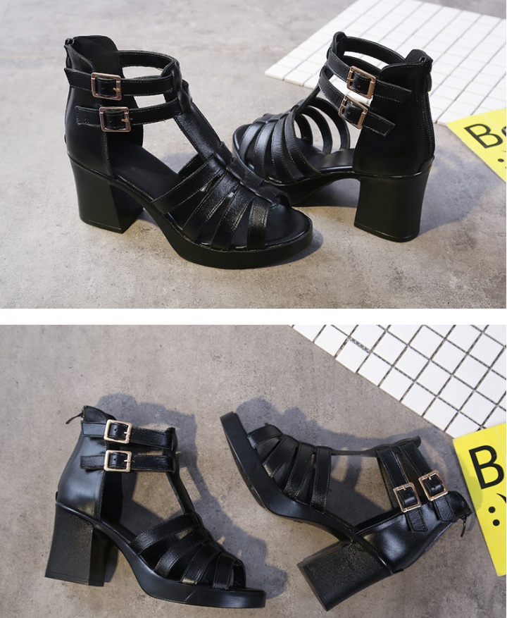 Korean style high-heeled Casual thick sandals for women