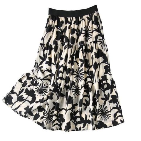 High waist all-match spring and summer temperament skirt
