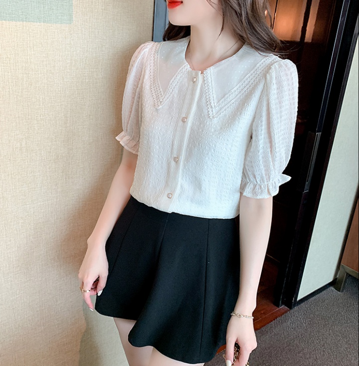 Loose lace tops Western style chiffon shirt for women