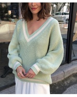 Loose long sleeve Casual splice slim sweater for women