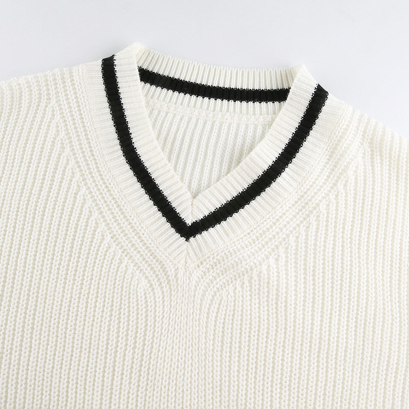 Loose long sleeve Casual splice slim sweater for women