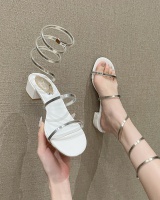 Summer thick shoes bandage twining sandals for women