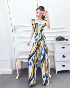 Printing fashion jumpsuit Western style long pants