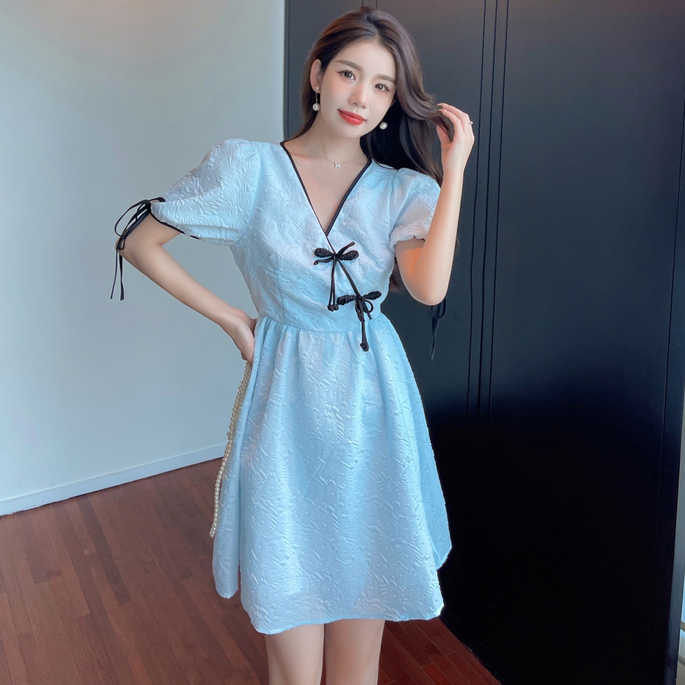 Short sleeve summer dress temperament Chinese style cheongsam