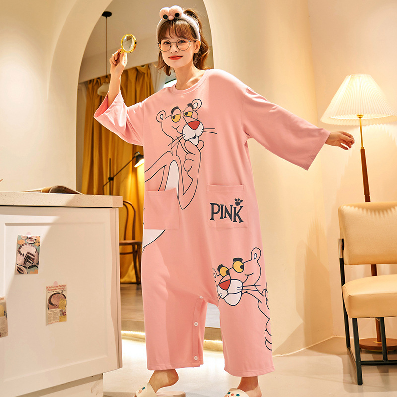 Student autumn night dress long sleeve pajamas for women