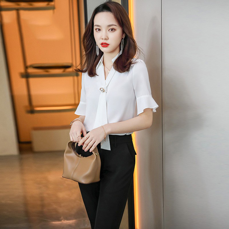 Temperament business suit spring shirt 2pcs set for women