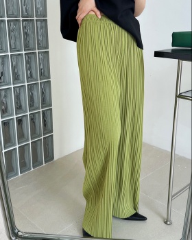 Loose crimp thin pants mopping pleated fold wide leg pants