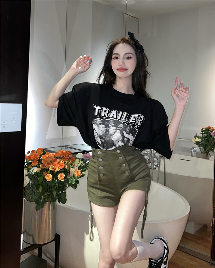 Short sleeve short jeans T-shirt 2pcs set