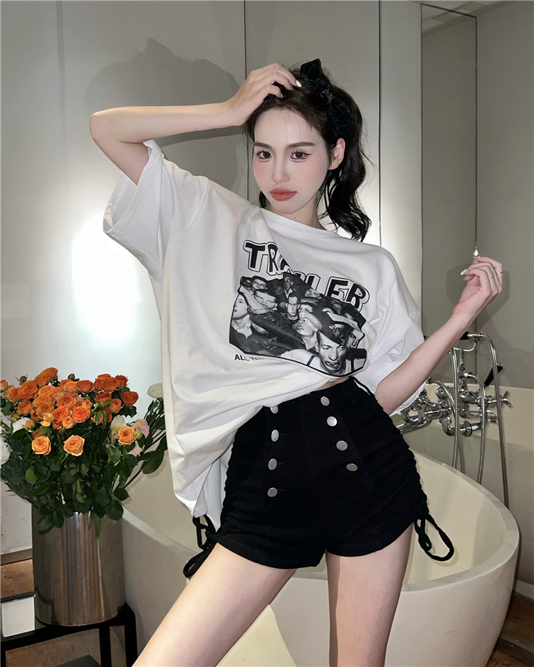 Short sleeve short jeans T-shirt 2pcs set