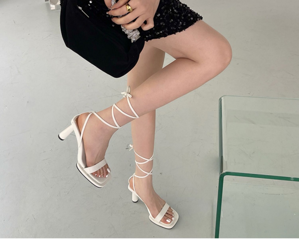 Open toe fine-root sandals summer high-heeled shoes