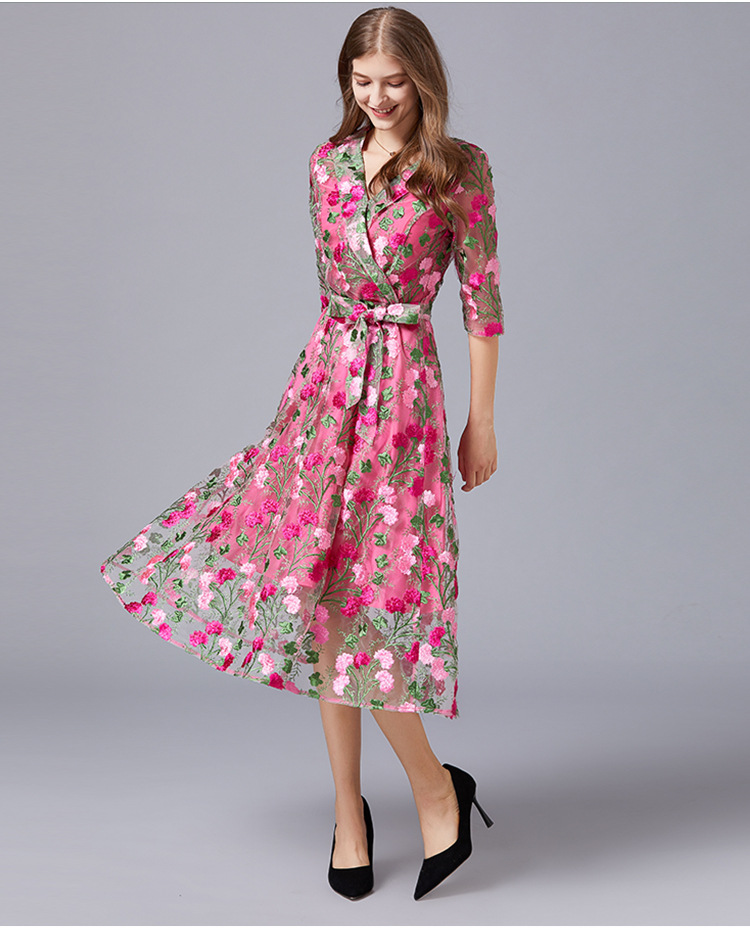 All-match long evening dress lady spring and autumn dress