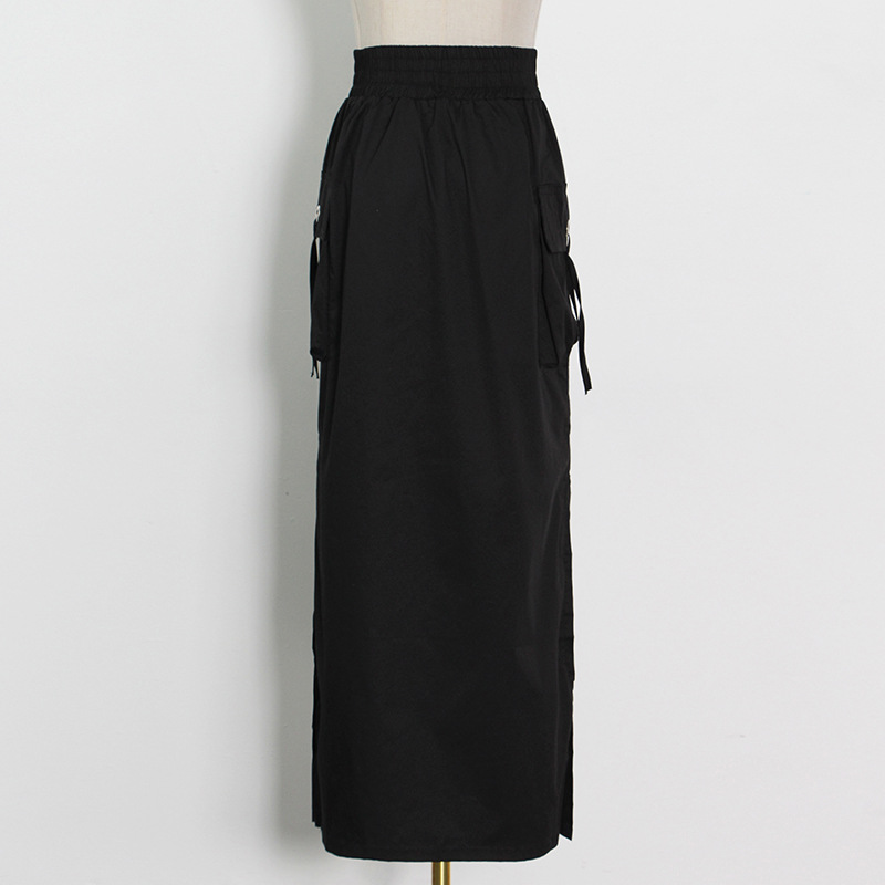 Summer irregular long dress drawstring skirt