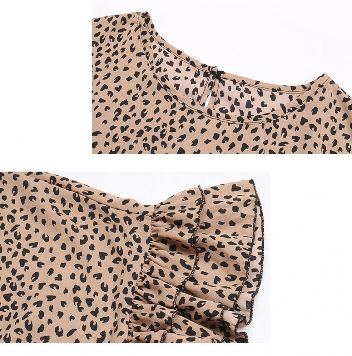 Printing loose shirt summer leopard tops for women