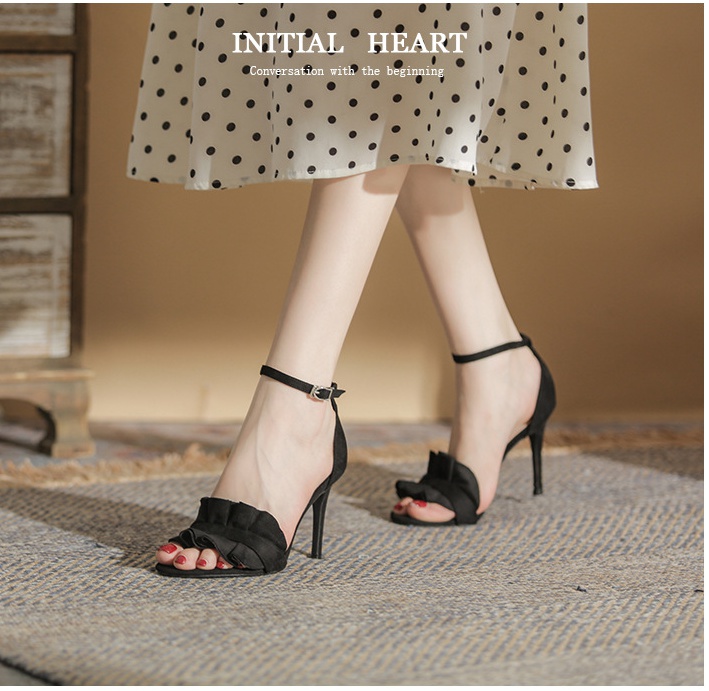 Broadcloth high-heeled shoes open toe sandals for women