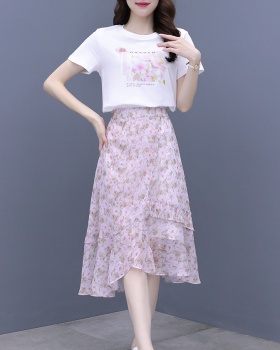 Irregular long dress skirt 2pcs set for women