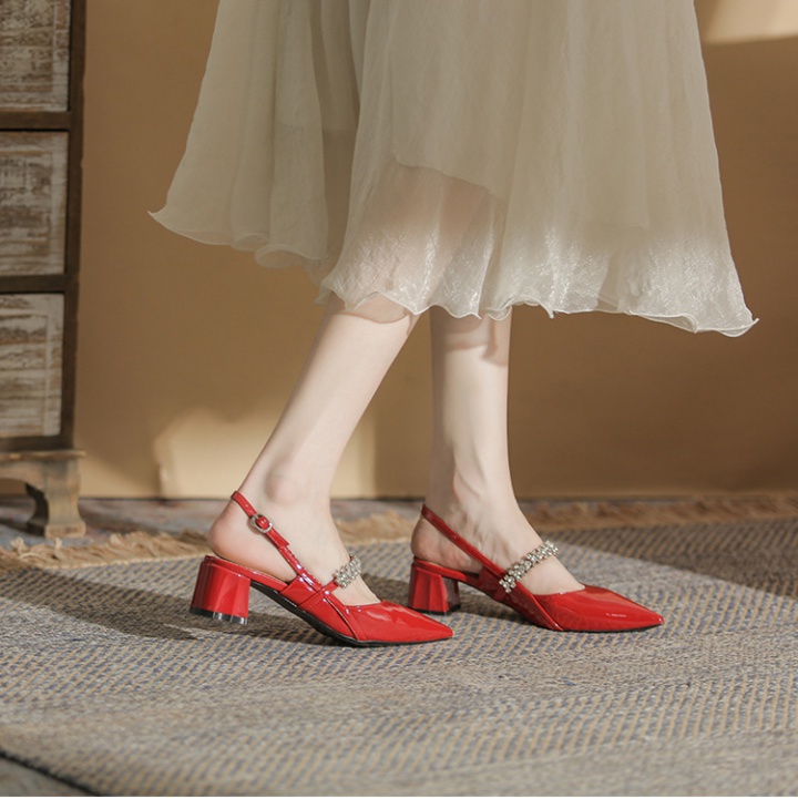 Sheepskin shoes all-match high-heeled shoes for women