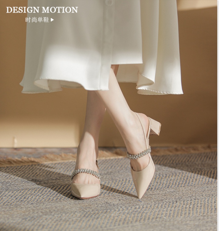 Sheepskin shoes all-match high-heeled shoes for women